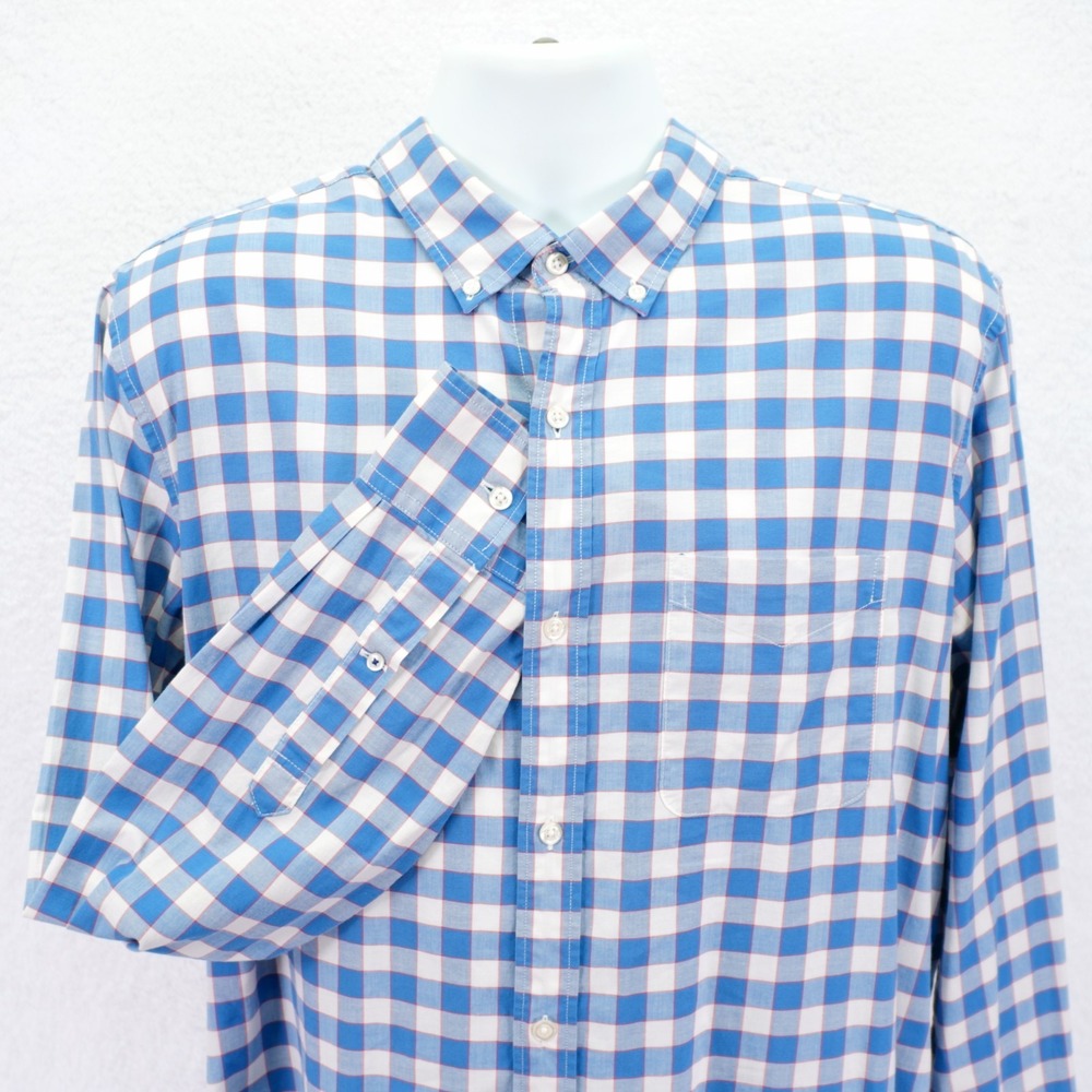 Bonobos -XL Long- Strech Slim Fit Blue White Button Down Cotton Elastane